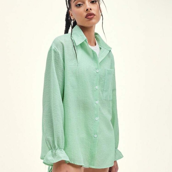 NWOT | SHEIN | Green Women's Ribbed Top - Picture 6 of 7